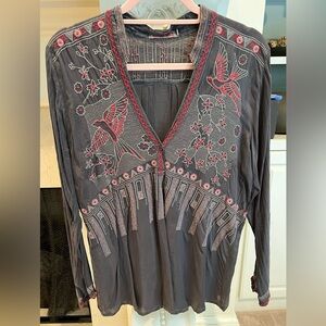 Johnny Was Stunning Embroidered Blouse